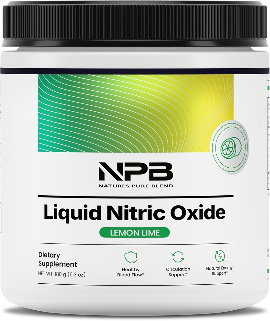 Nature's Pure Blend Liquid Nitric Oxide Supplements for Men – L-Arginine Powder – Nitric Oxide Booster & Circulation Supplement – Blood Flow Support, L Arginine and L Citrulline – 5000 MG