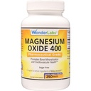 Wonder Labs Oxyde de magnésium 400, 483mg d'oxyde de magnésium Classe pharmaceutique** Comparer à MAG-OX 400 ® - 250 comprimés