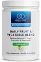 Equilife mélange quotidien de fruits et légumes, supplément antioxydant super-alimentaire, goût de pomme de Crisp avec vitamine C, fibre et 9 acides aminés essentiels, soutient l'énergie, faible sucre, végétalien, 30 portions Tub