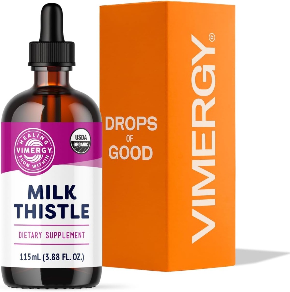 Thistle de lait vimergy – soutient la fonction hépatique* – favorise une digestion saine* – certifié biologique, végétalien, sans gluten de l'USDA – 115 mL (57 portions)