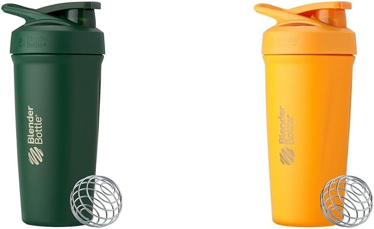 MélangeurBottle 24-Ounce en acier inoxydable Shaker Cup Bundle avec fouet en fil - Forest et Mango