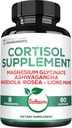 Satoomi 8in1 Cortisol Manager avec Magnésium Glycinate, Ashwagandha, Rhodiola Rosea, Lions Mane & More - Supplément Réducteur Cortisol Hommes & Femmes - 60 Capsules