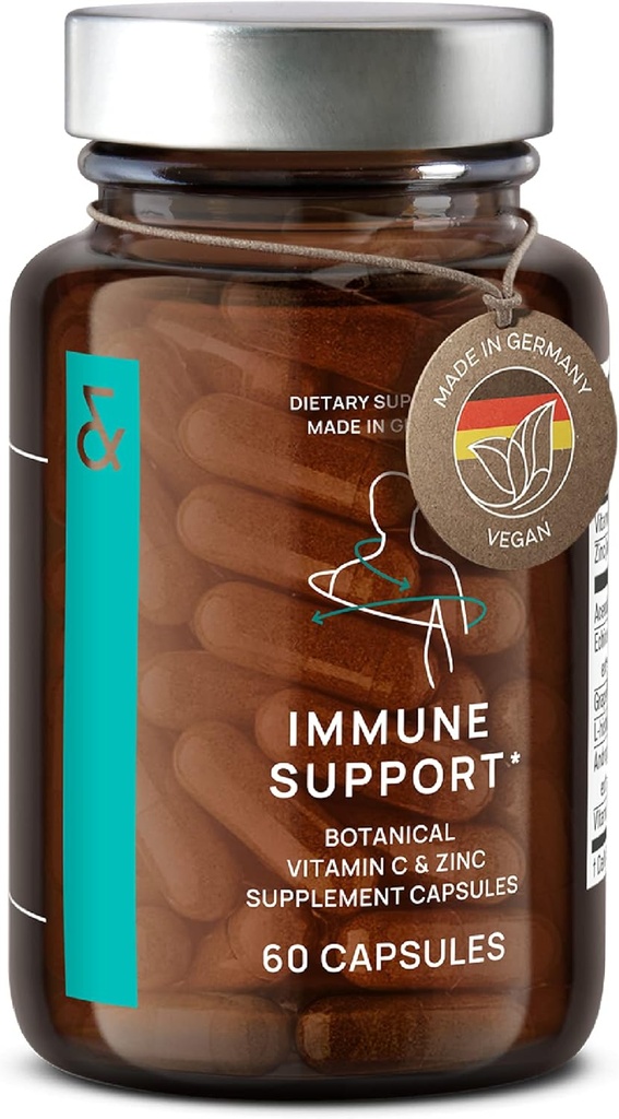 N°7 Supplément de soutien immunitaire - Immunity Boost with Echinacea - Vitamine naturelle C d'Acerola - Zinc - Andrographis - Extrait de graines de pamplemousse - Complexe Vitamines du système immunitaire végétalien - 60 Capsules