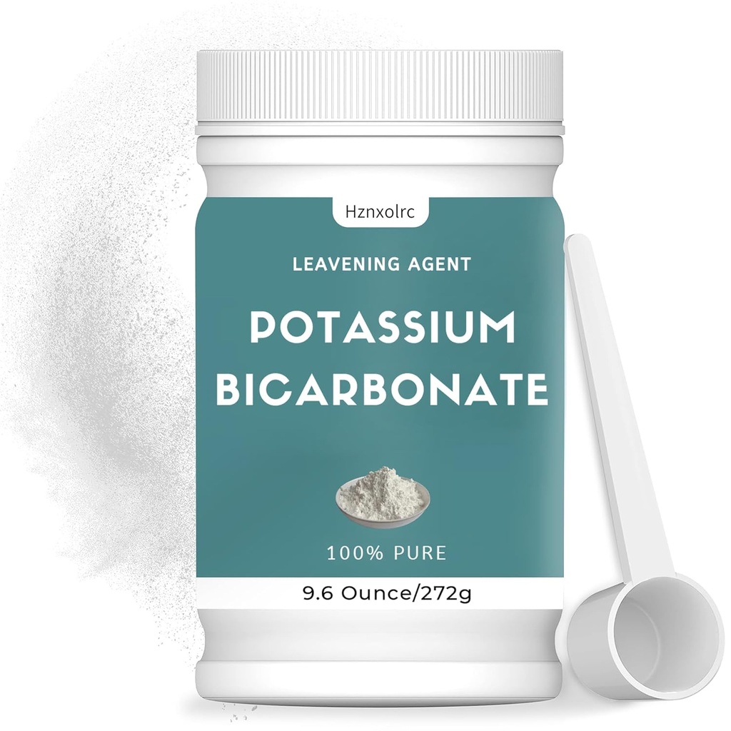 9.6 oz de biocarbonate de potassium, 100% de poudre de biocarbonate de potassium pur, de biocarbonate de potassium pour les plantes, utilisé dans la fabrication du vin, des gâteaux, des cookies et plus