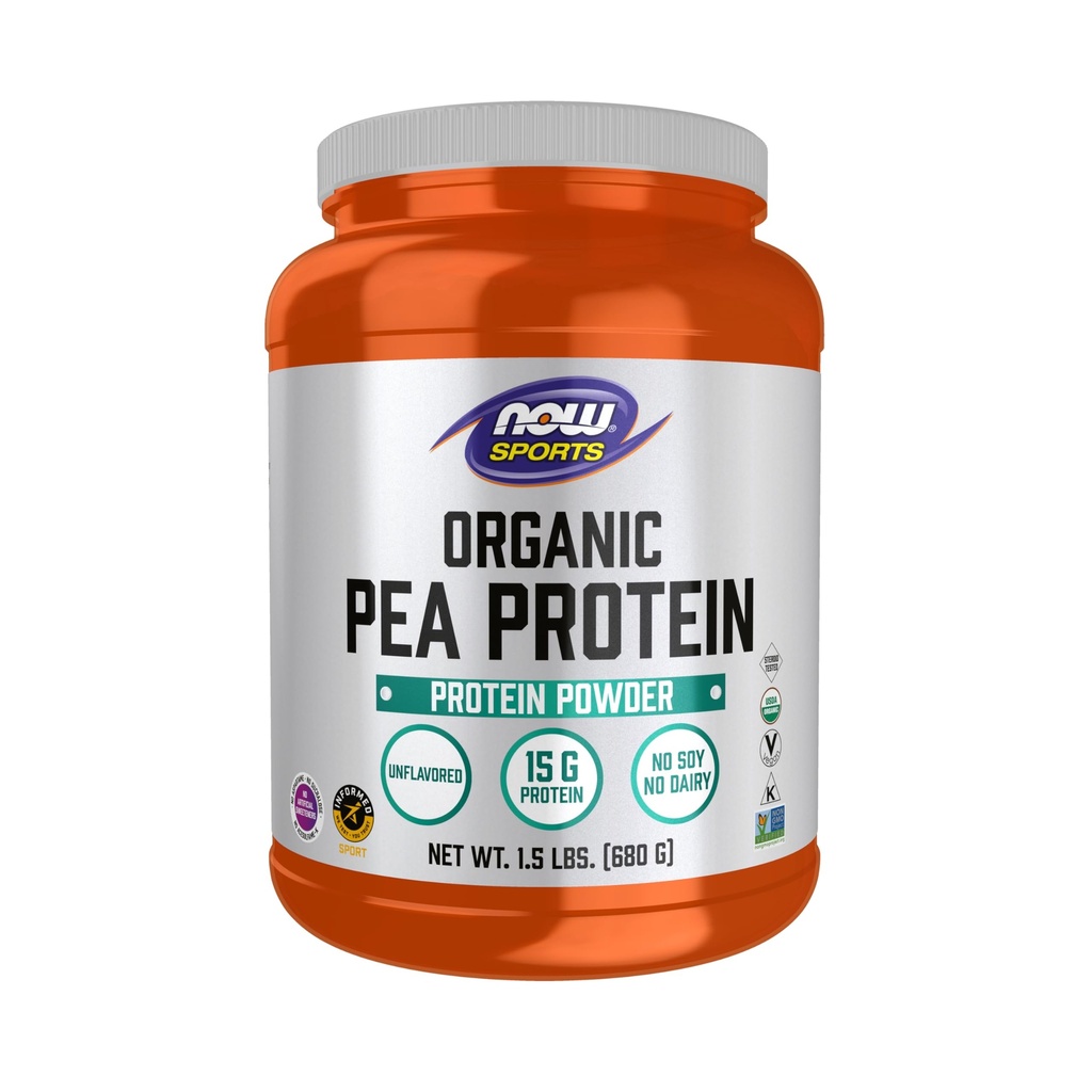 Nourriture Sportive Nutrition, Protéine de pois biologique certifiée 15 grammes, Poudre non aromatisée, 1,5-Pound