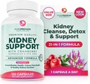 PurePremium Kidney Support Supplement – Kidney Cleanse Detox & Repair with Cranberry Extract & Astragalus - 21-in-1 Complex Supports Normal Bladder, Urinary Tract & Kidneys Health - 120 Day Supply
