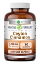 Formules étonnantes Ceylan Cinnamon 1200 Mg. Capsules végétariennes.