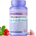 Probiotiques vaginaux pour les femmes Femelle,Promotes Ph Balance,Odor vaginal sain et Flore,Sante de tract urinaire avec Prébiotiques et Lactobacillus Mélange probiotique 30 Million CFU,60 Capsules