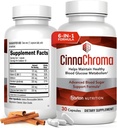 Capsules de CinnaChroma - Suppléments de cannelle avec 10:1 Extrait, Chrome, Vanadium, Sélénium, Vitamine D3 & K2 - Blocker de sucre naturel - 30 capsules, 1 mois d'approvisionnement