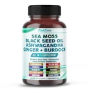 Sea Moss Black Seed Oil Ashwagandha Ginger Burdock Bladderwrack - Soutien immunitaire - Fabriqué aux États-Unis