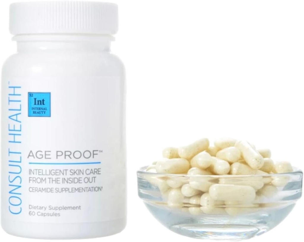 Consult Health Age Proof Ceramide Dietary Supplement - Hyaluronic Acid for Hydrated and Plump Skin - Capsules 60 Count (Pack of 1)