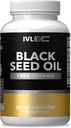IVL - Huile de graines noires organiques - 120 Capsules de softgel - (1000mg par portion) - Huile de graines de Nigella Sativa pressée à froid pur - Oméga 3 6 9, Antioxydants, Thymoquinone - Capsules liquides d'huile de graines noires