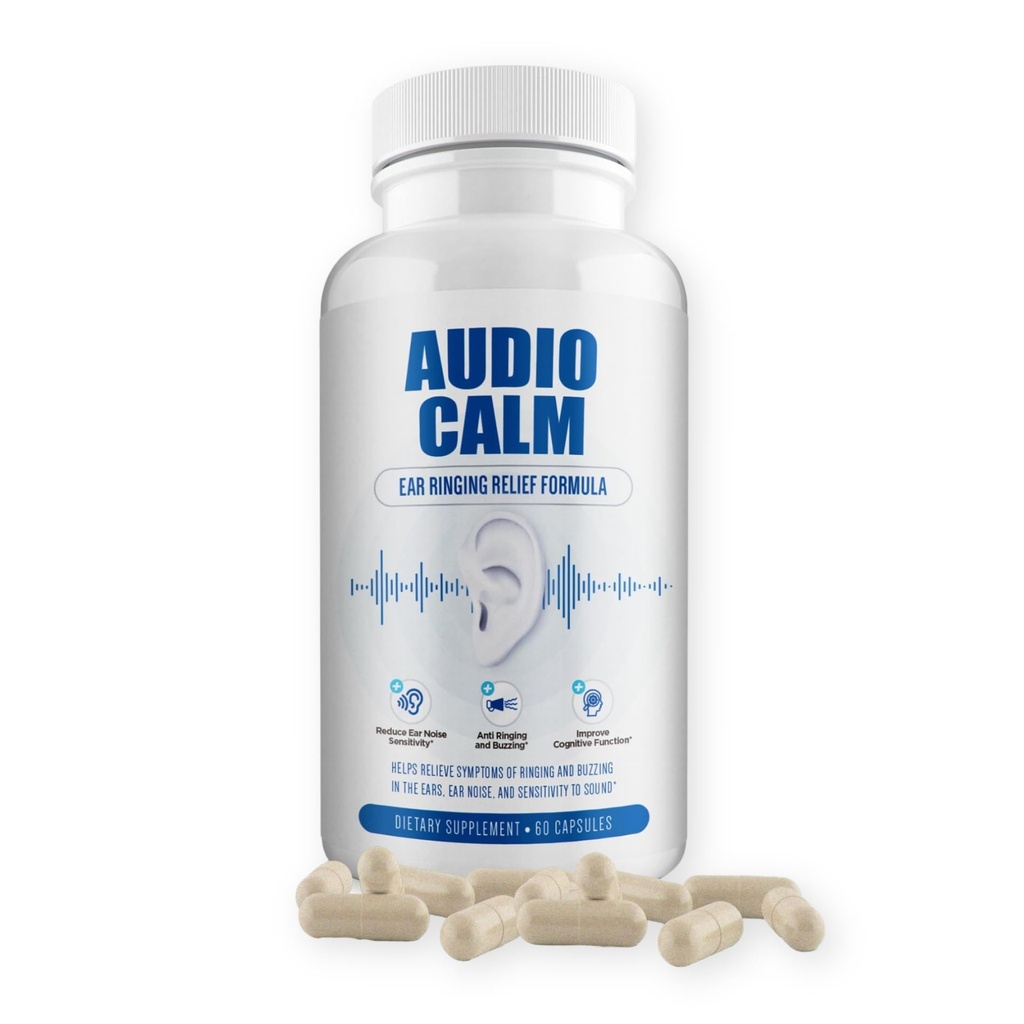 Audio Calm - Relief d'acouphène pour les oreilles - Vitamines de santé de l'oreille - Solution de Relief d'acouphène naturelle - Relief d'acouphène rapide, Buzzing, Clicking et Réduire le bruit d'oreille