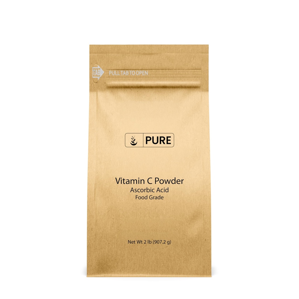 INGRÉDIENTS ORIGINAUX PURE Poudre de vitamine C (2 lb) Acide ascorbique, non OGM, supplément alimentaire