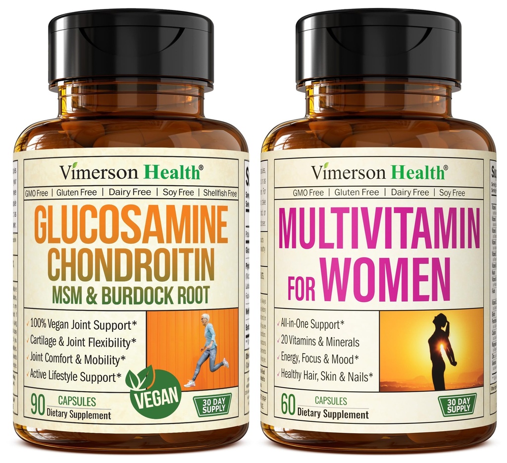 Glucosamine végétalienne Chondroïtine MSM Supplément de soutien conjoint et multivitamine complète pour les femmes
