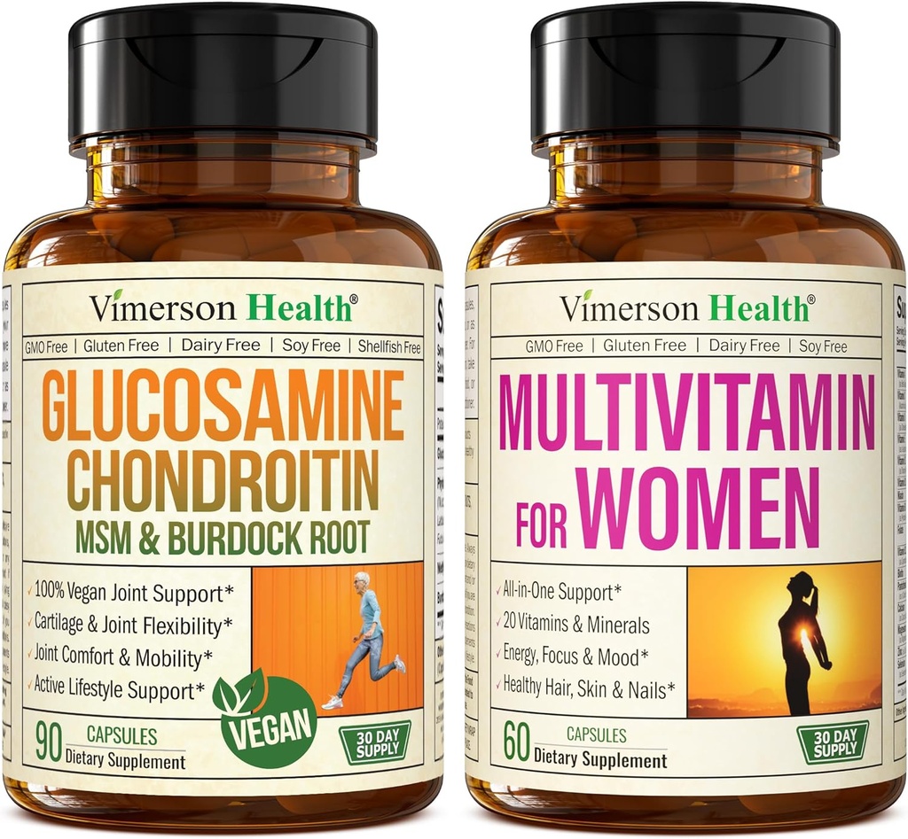 Glucosamine végétalienne Chondroïtine MSM Supplément de soutien conjoint et multivitamine complète pour les femmes