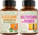 Glucosamine végétalienne Chondroïtine MSM Supplément de soutien conjoint et multivitamine complète pour les femmes