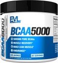 Evlution EVL BCAAs Amino Acides Poudre - BCAA Poudre après l'entraînement Recovery Drink and Stim Free Pre Workout Energy - 5g Branched Chain Acids Amino Supplément pour les hommes - Non aromatisé