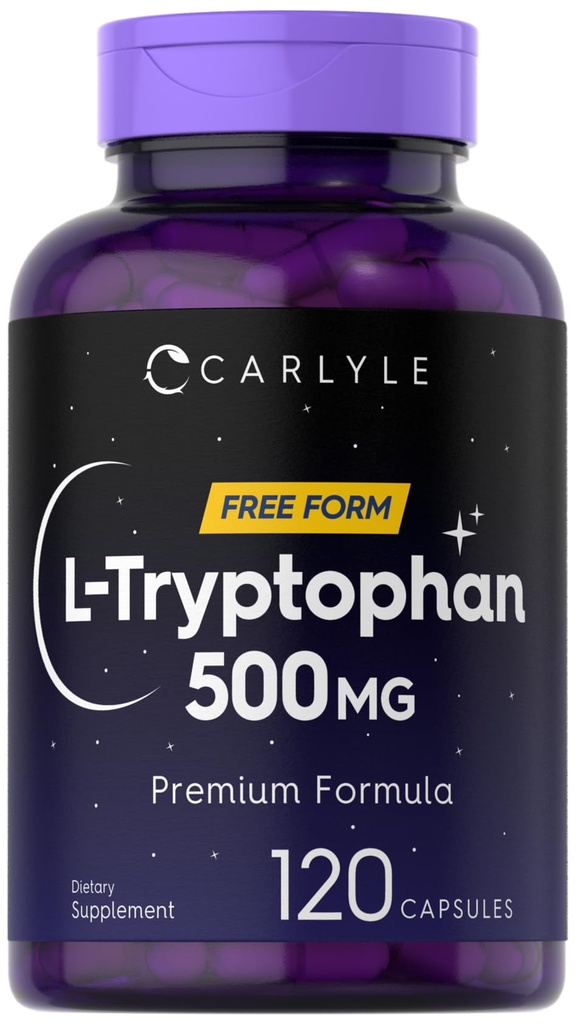 Carlyle L-Tryptophane 500mg. 120 Capsules.