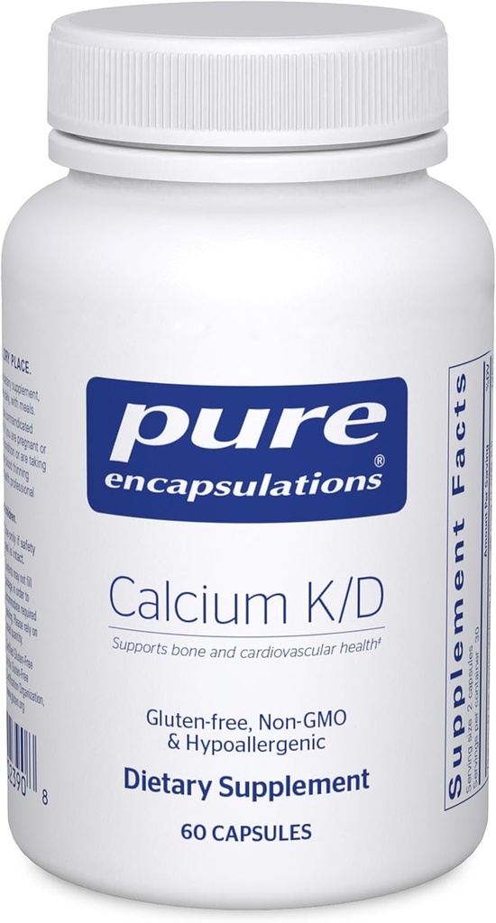 Encapsulations pures Supplément Calcium K/D de la force osseuse, du système immunitaire, du colon et de la santé cardiovasculaire*