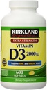 Kirkland Extra Strength Vitamine D-3 2000 UI 600 Gels doux