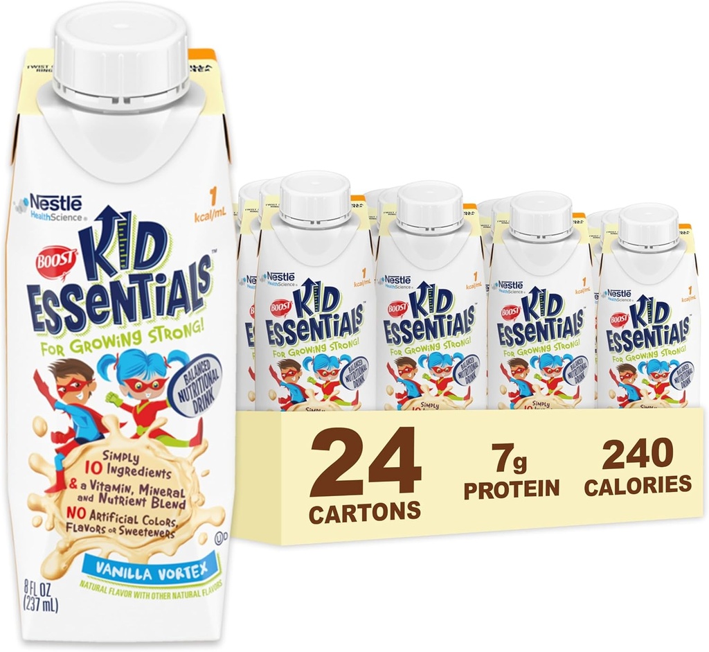 BOOST KID ESSENTIAUX 1.0, Vanilla Vortex 24 x 8 fl oz carton