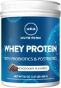 MRM Nutrition Whey Protein | Chocolate Flavored |18g Protein | with 2 Billion probiotics + Digestive enzymes + BCAAs | High Absorption + Digestion | Hormone + antibiotic Free | 17 Servings