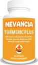 Turmeric Plus - avec curcuma, glucosamine, chondroïtine, Boswellia, méthionine, MSM & plus – 10 ingrédients qui soutiennent les articulations, os, peau, digestion, coeur et santé immunitaire - 60 capsules