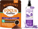 Venture Pal Mushroom Coffee & Magnesium Oil Spray Bundle: 12 in 1 Coffee with Ashwagandha for Focus & Immunity + Magnesium Oil Spray with Lavender for Sleep & Muscle Relief - 40 Servings & 8 oz