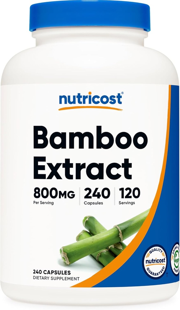 Extrait de bambou Nutricost, 400 mg, 240 capsules - Vegan, sans gluten et non-OGM - 120 portions avec 800 mg