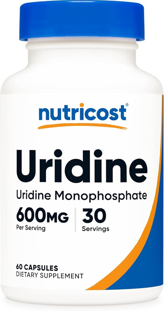 Nutricost Monophosphate d'Uridine 60 Capsules, 600 mg par portion - Vegan, 30 portions
