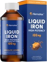 Suppléments de fer pour les hommes Fer liquide haute puissance pour les adultes par Hematex - 100mg Polysaccharide Iron complexes suppléments pour l'anémie et le déficit en fer