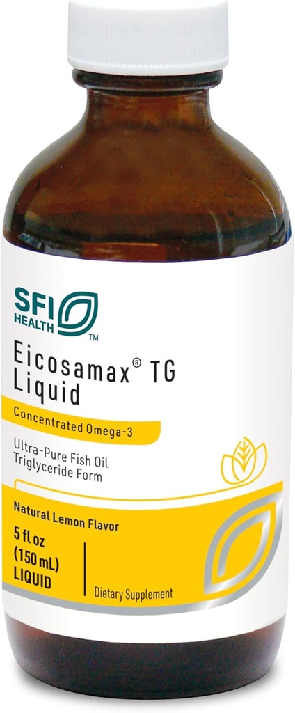 Klaire Labs SFI Health Eicosamax TG Fish Oil - Ultra Pure Omega-3 Fish Oil Pills with EPA/DHA - Sustainably Sourced - Natural Lemon Flavor for No Fishy Burps or Aftertaste (30 Servings / 5 fl oz)
