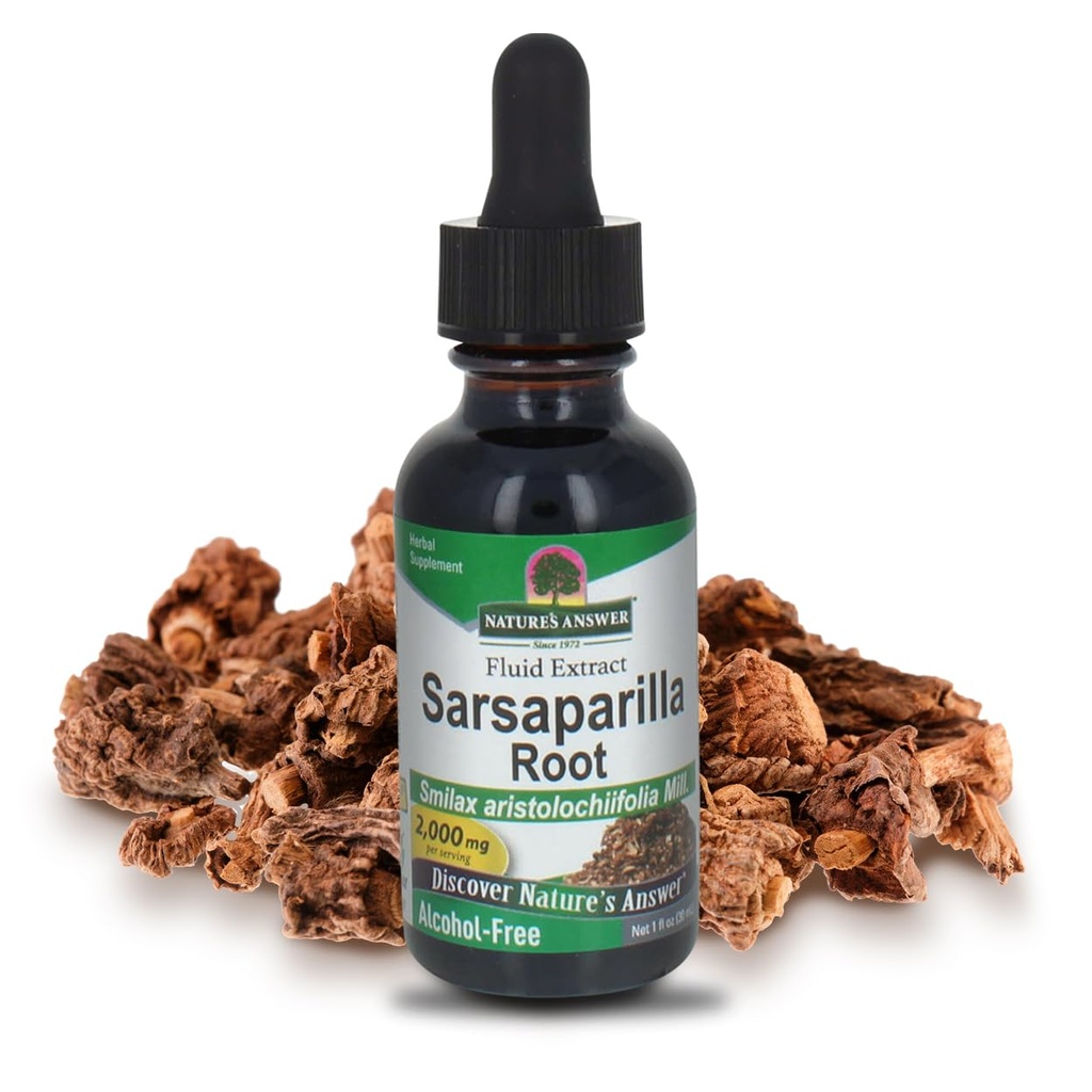 Nature's Answer Alcohol-Free Sarsaparilla Root Liquid , 1-Fluid Ounce | Natural Cleanser & Detoxifier