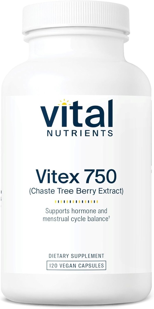 Nutriments vitaux Vitex 750,50 mg Extrait de baies de Chaste Tree pour l'hormone, la fertilité et l'équilibre du cycle menstruel*