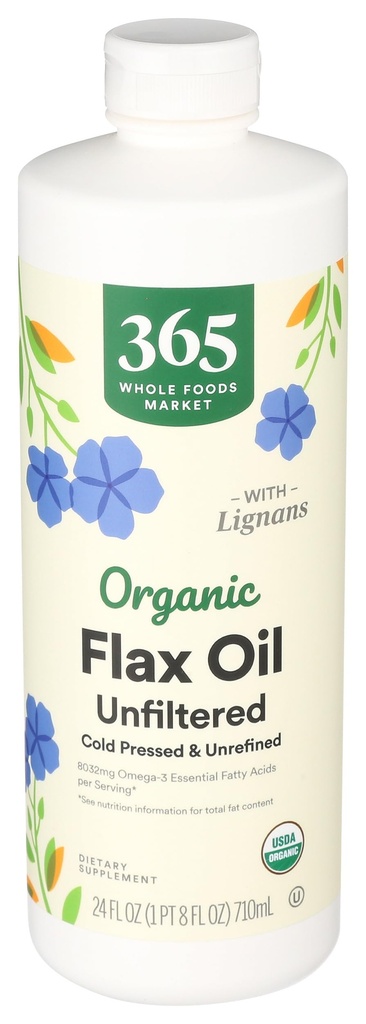 365 par marché des aliments entiers, huile de lin biologique High Lignan, 24 Fl Oz