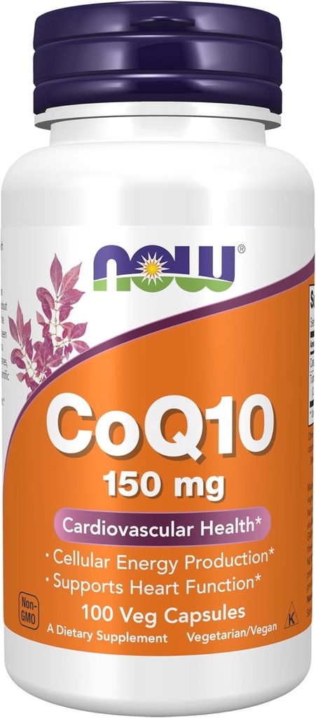MAINTENANT Suppléments, CoQ10 150 mg, Classe pharmaceutique, Forme All-Trans produite par Fermentation, 100 gélules