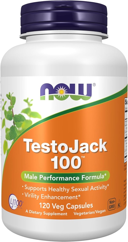 NOW Foods Supplements, TestoJack™ 100 with LJ100®, a potent standardized extract of Tongkat Ali (Eurycoma longifolia), Tribulus and ZMA®, 120 Veg Capsules