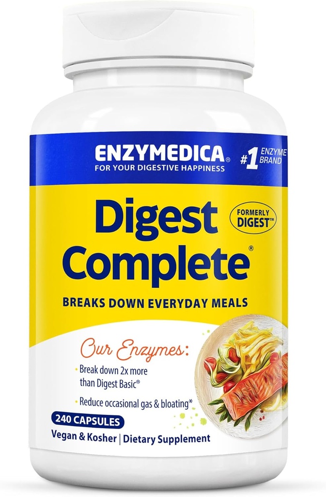Enzymedica Digest, Full-Range, Enzymes digestifs tous les jours, offre le gaz à action rapide et le dégel, 240 comte