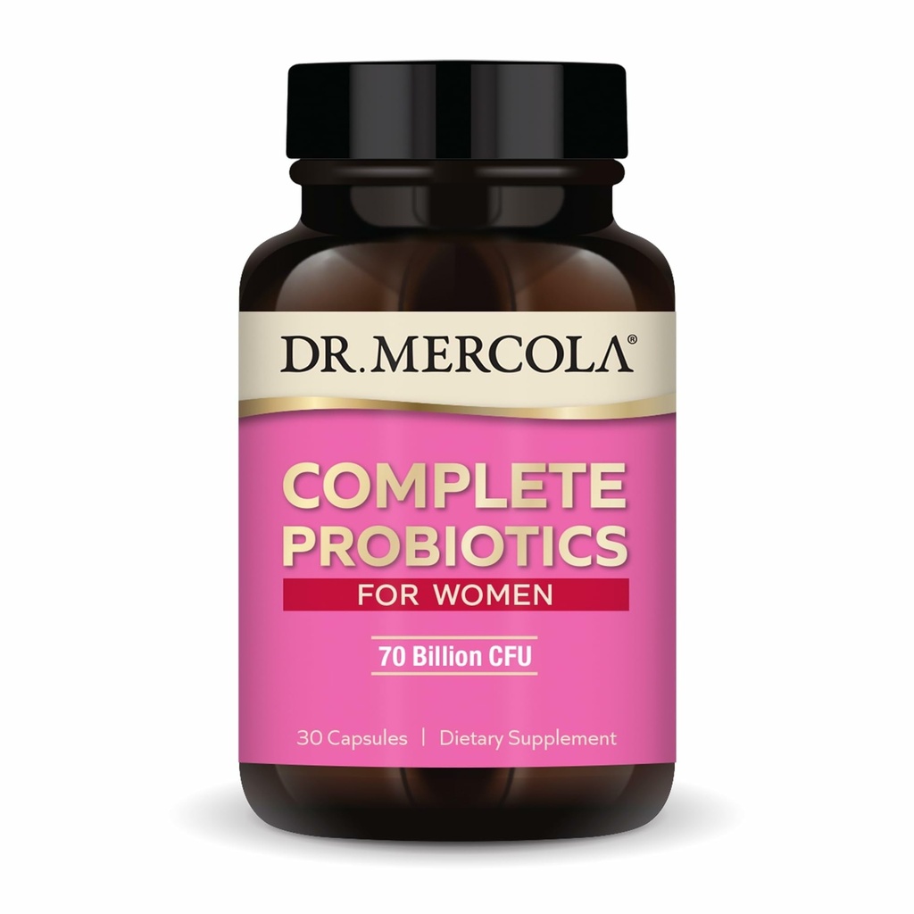 Dr. Mercola Complete Probiotics for Women - Supports Gut, Vaginal & Immune Health - Contains Lactobacillus Strains - Non-GMO, Gluten-Free & Soy-Free - 30 Capsules (30 Servings)