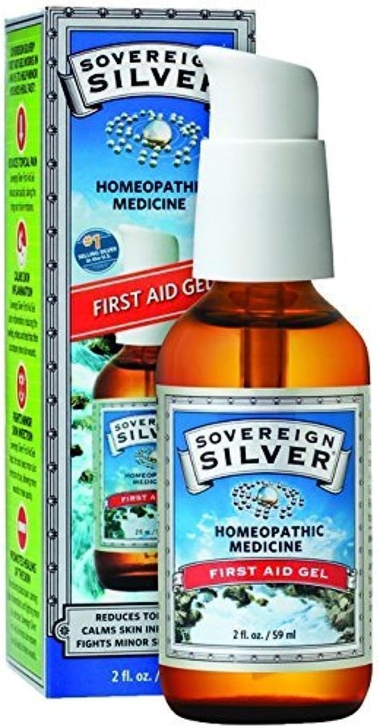 Gel souverain de premiers soins en argent - médecine homéopathique, 2oz (59mL) - Soyez préparé pour les petits mishaps de la vie (paquet de 2)