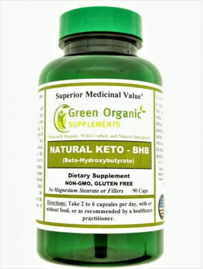 Suppléments biologiques verts Keto, BHB, Beta-Hydroxybutyrate (paquet de 1)