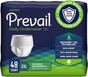 Sous-vêtements de protection quotidiens prévalant - Sous-vêtements d'incontinence pour adultes unisexe - couches jetables pour adultes pour hommes et femmes - Absorbance maximale - XX-Grand - 12 Compte (paquet de 4)