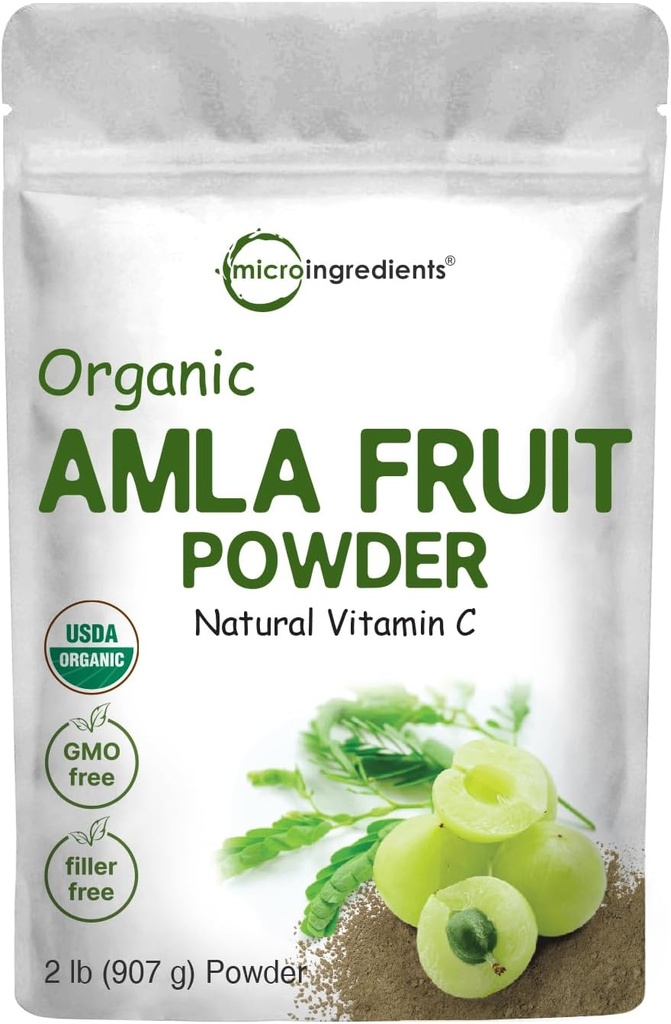 Micro Ingredients Organic Amla Powder (Amalaki) | 32oz, India Origin Gooseberry Powder | Rich in Vitamin C, Antioxidants, Supports Immune, Digestive & Skin Health, Non-GMO, Vegan & Keto Friendly
