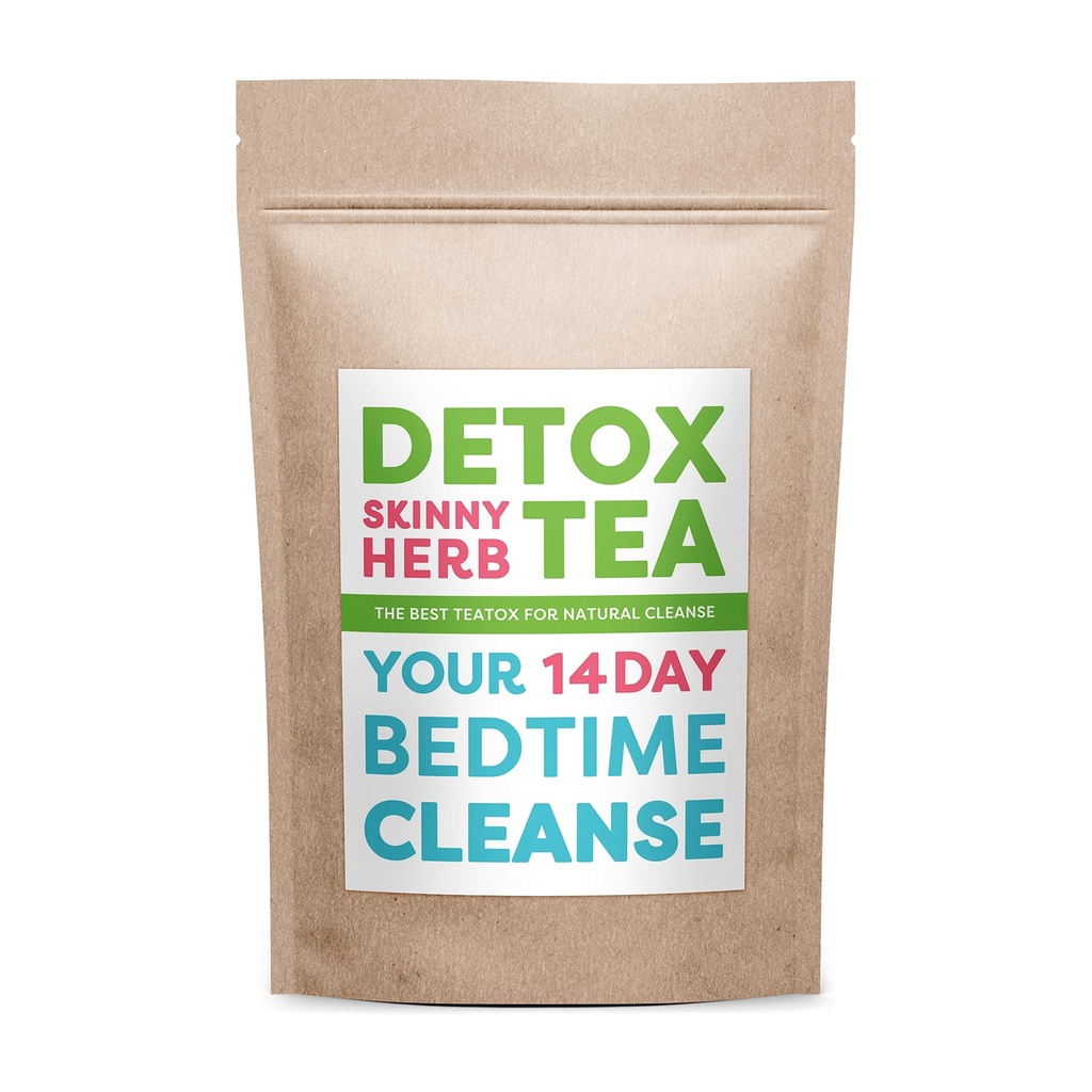 14 jours de nettoyage du lit: Detox Skinny Herb - Détox efficace et thé de soutien, 100% naturel