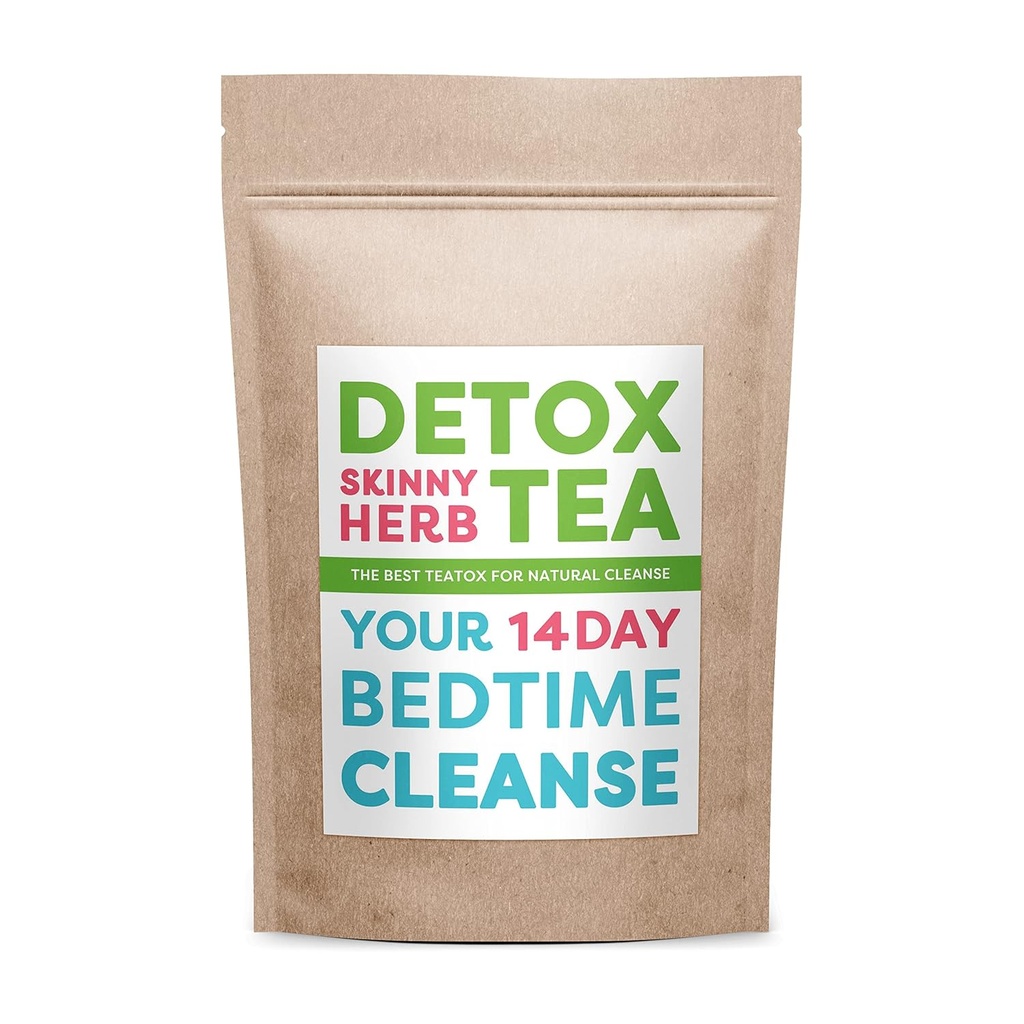 14 jours de nettoyage du lit: Detox Skinny Herb - Détox efficace et thé de soutien, 100% naturel