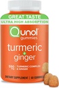 Gummies Turmérique et Gingembre Qunol, Gummy avec 500mg Turmérique + 50mg Gingembre, Supplément de soutien, Tumerique ultra-haute absorption et Gingembre, Vegan, Sans gluten, 1 mois d'approvisionnement 60ct Gummies