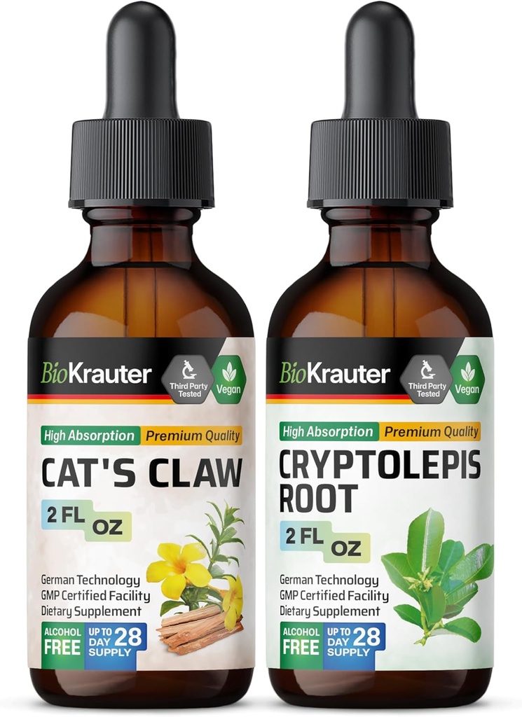 BIO KRAUTTER Cat's Claw Tincture 2 Fl. Oz. & Cryptolepis Tincture 2 Fl. Oz.