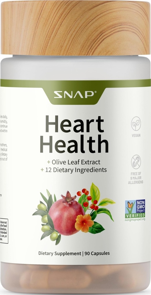 Suppléments instantanés Supplément de soutien à la santé cardiaque - Soutien botanique pour la santé cardiaque, la circulation saine et les niveaux d'oxyde nitrique, 90 capsules (30 portions, 1 mois d'approvisionnement)