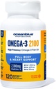 Oceanblue Professional Omega-3 2100-120 ct - Huile de poisson sans Burpless à haute capacité avec EPA, DHA et DPA - Prise sauvage - Arôme orange, 60 portions
